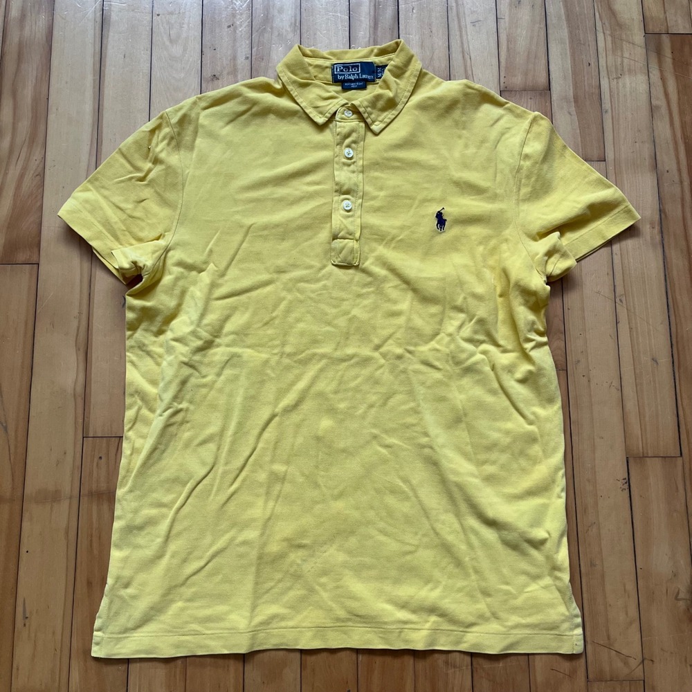 Polo Ralph Lauren Yellow Featherweight Mesh Polo Shirt Men's M